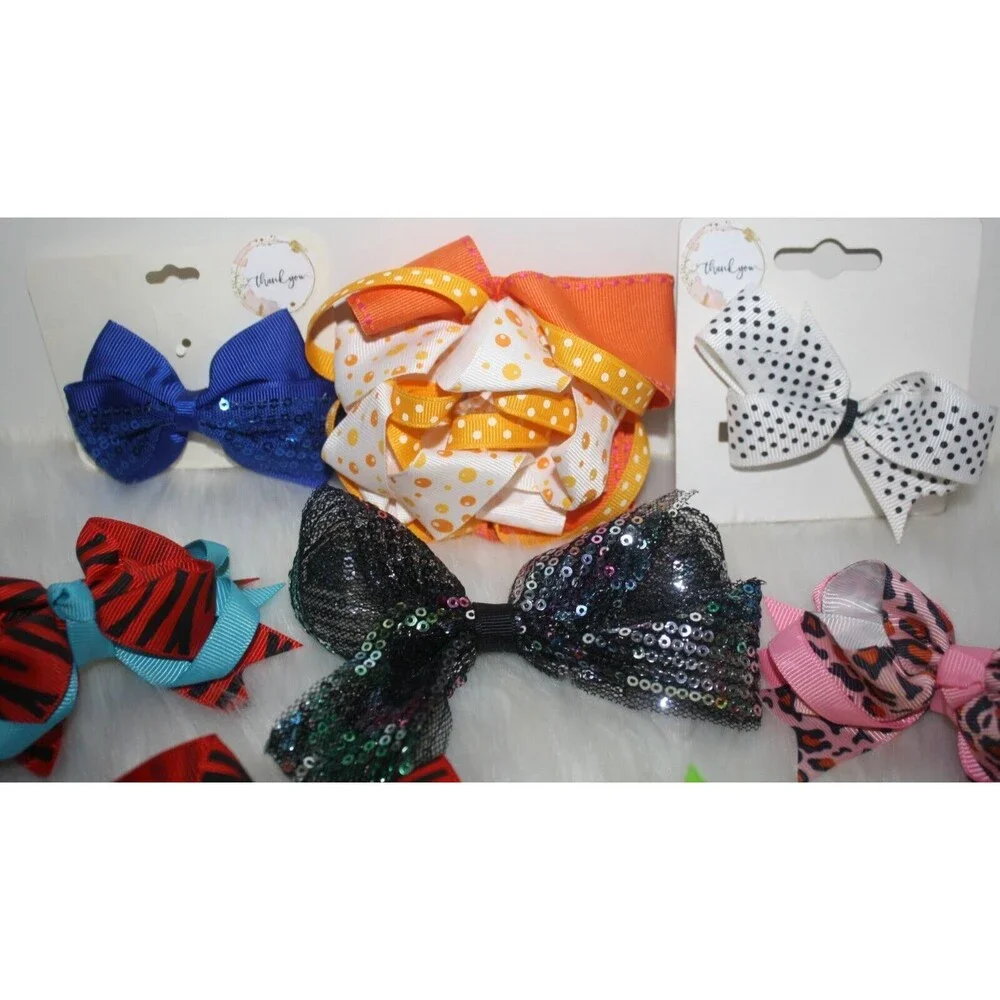 Lot of 8 Girls Hair Accessories Headbands Bows Colorful NIP